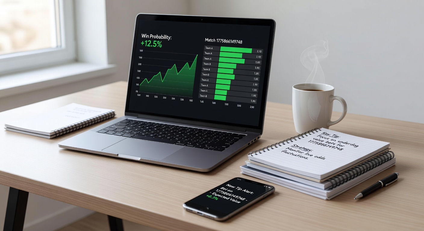 Close-up of a bet slip with highlighted tips on a mobile screen, overlaid with odds charts during a live sports event