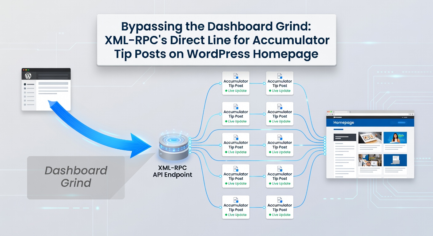 Screenshot of XML-RPC client interface drafting and publishing an accumulator tip post