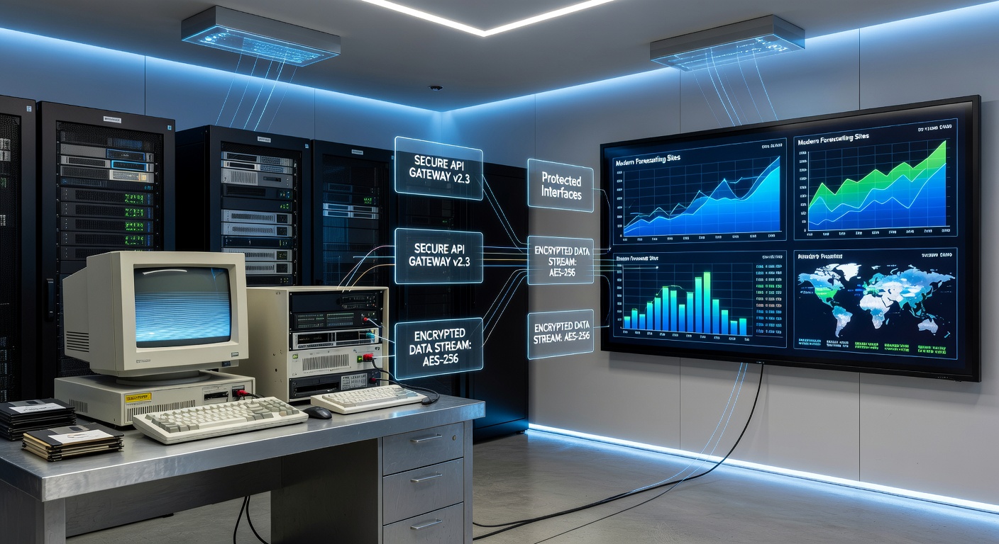 Secure data flow diagram between desktop legacy editor and cloud-based forecasting service