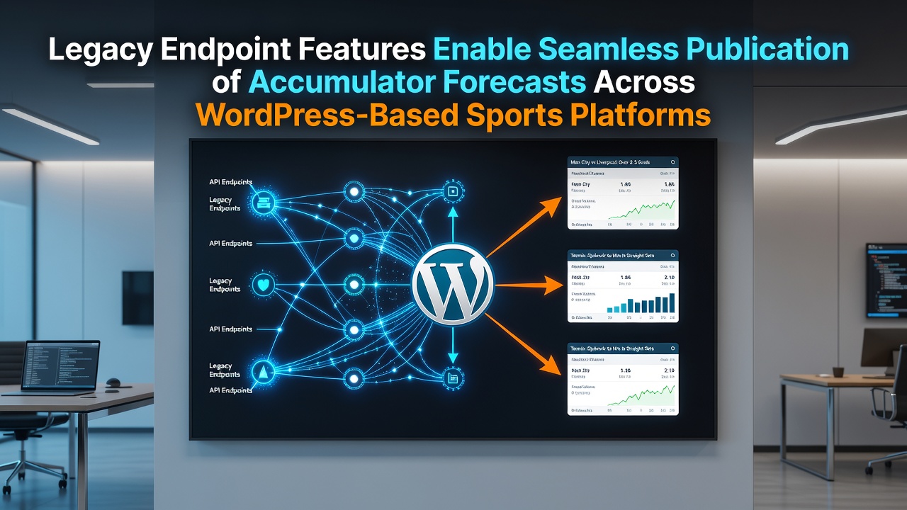 WordPress dashboard showing legacy endpoint configuration for sports content publishing