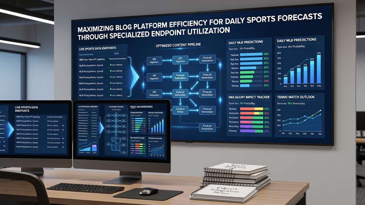 Technical diagram illustrating specialized endpoint connections between sports APIs and content management platforms