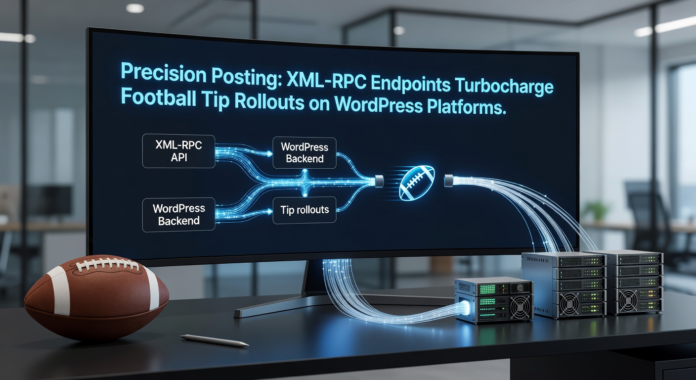 Diagram showing XML-RPC data flow between desktop client and WordPress server for rapid post publishing