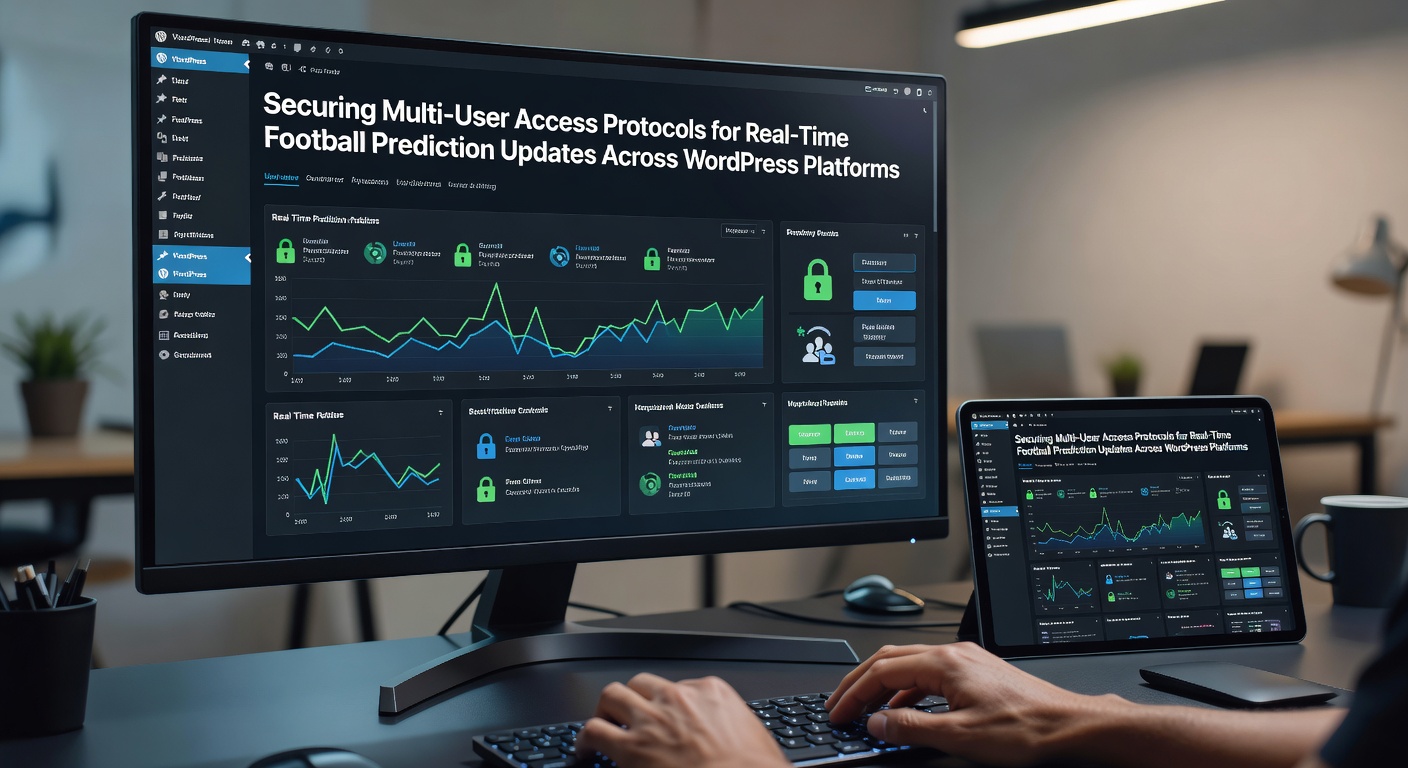 Secure login interface on a WordPress dashboard used for real-time football prediction updates